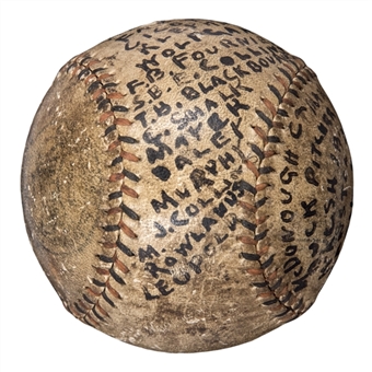 1915 Chicago White Sox vs. Utica Game Used ONL Tener Exhibition Baseball (MEARS)